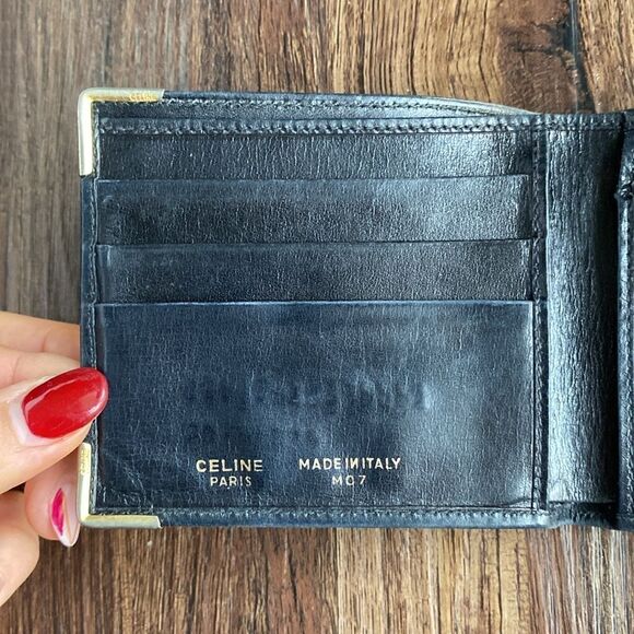 CELINE Black Leather Bifold Wallet - Picture 5 of 13